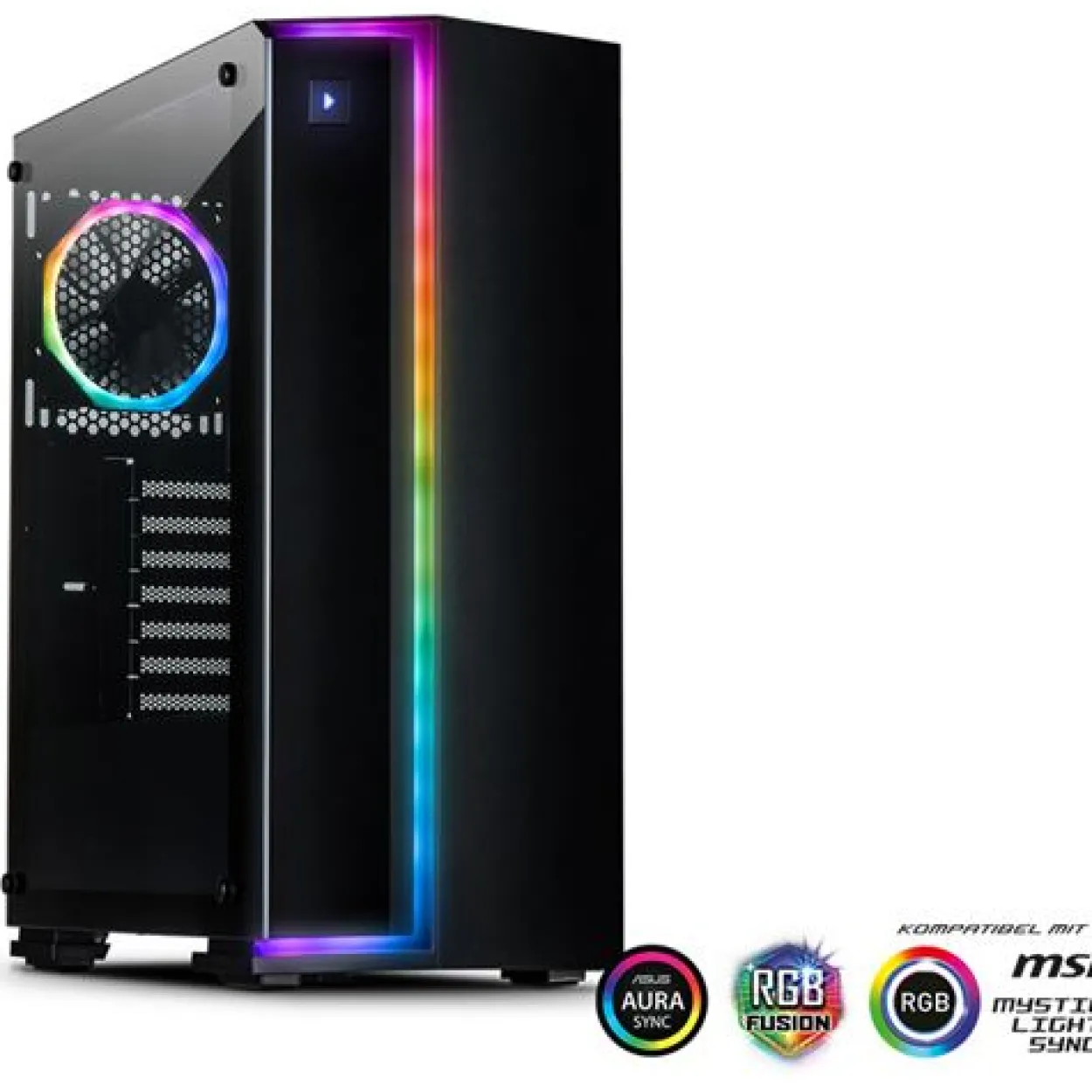 Inter-Tech S-3906 RENEGADE mit Sichtfenster Midi Tower ohne Netzteil schwarz