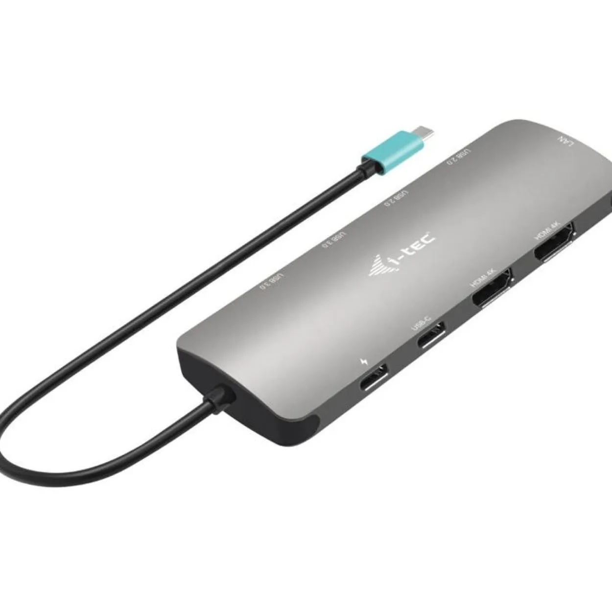 I-TEC USB-C Metal Nano Dock 2x HDMI 1x GLAN 2x USB 3.2 2x USB 2.0 1x USB-C 3.2 Gen.1 Data 1x USB-C 100W PD + Netzteil 100W