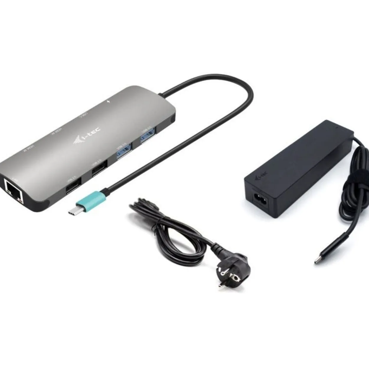 I-TEC USB-C Metal Nano Dock 2x HDMI 1x GLAN 2x USB 3.2 2x USB 2.0 1x USB-C 3.2 Gen.1 Data 1x USB-C 100W PD + Netzteil 100W