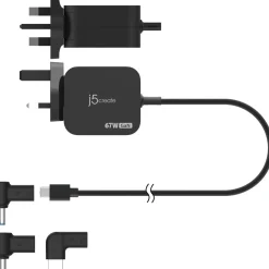 J5CREATE 67W GAN PD USB-C MINI CHARGER WITH 3 TYPES OF DC CONNECTOR - U