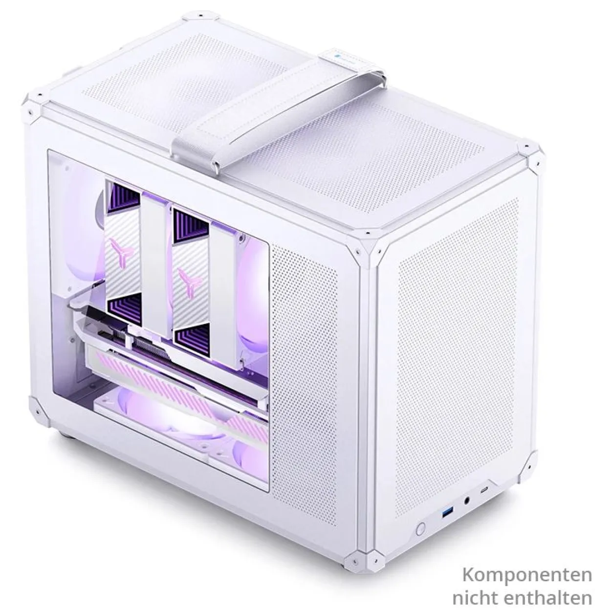 Jonsbo C6 MAX PC-Gehäuse, Mini-Gehäuse, Micro-ATX, Tempered Glass - weiß