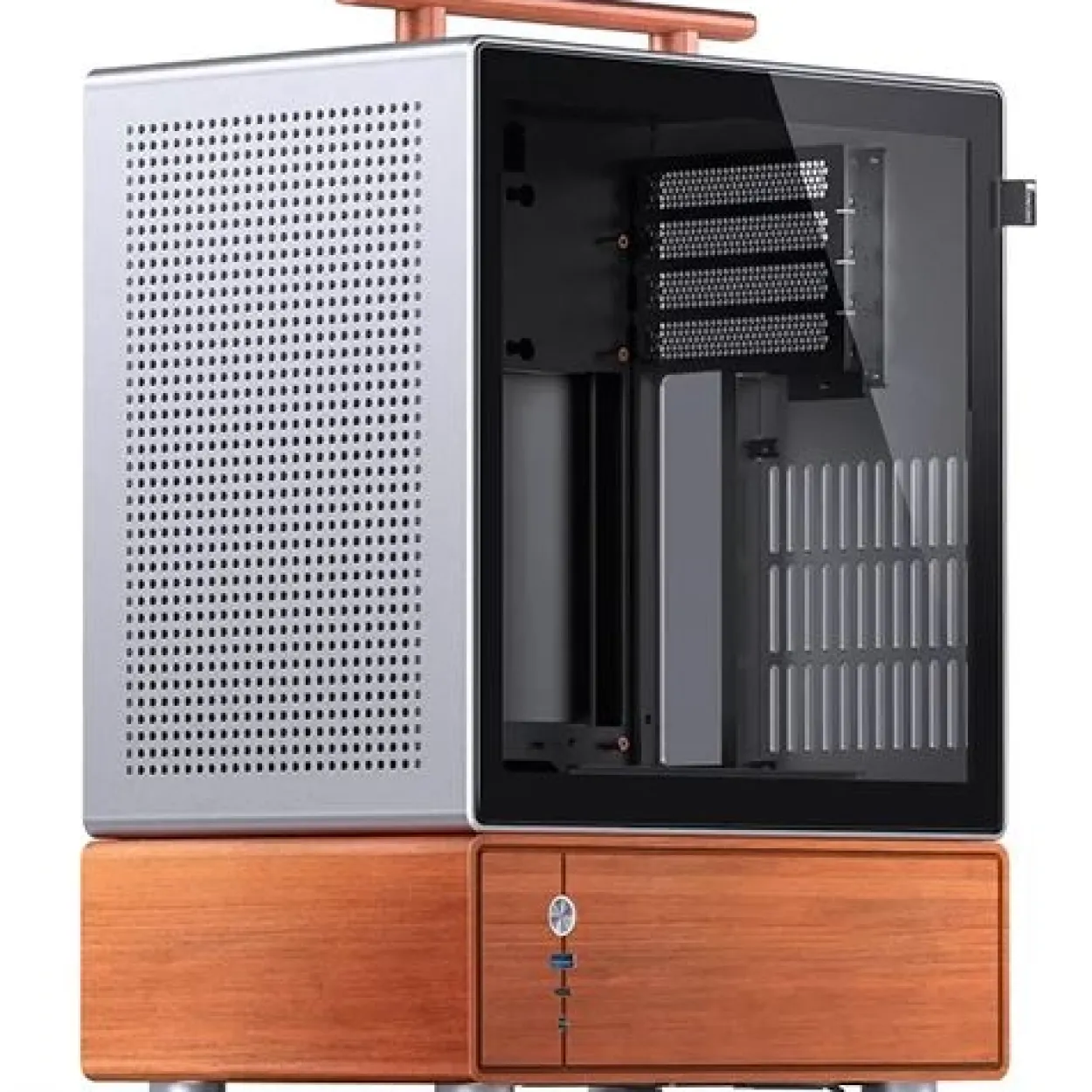 Jonsbo T7 PC-Gehäuse, Midi-Tower, mATX, Tempered Glass - silber