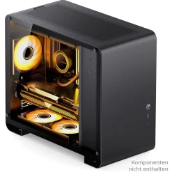 Jonsbo U4 Mini Micro-ATX-Gehäuse, Tempered Glass - schwarz
