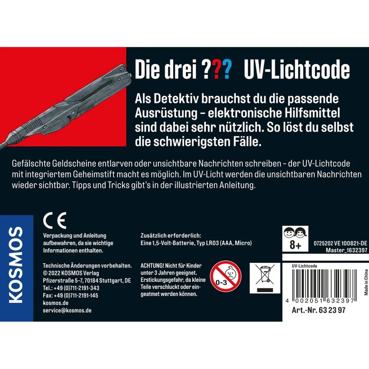 Kosmos Die drei ??? UV-Lichtcode (Metalldose)