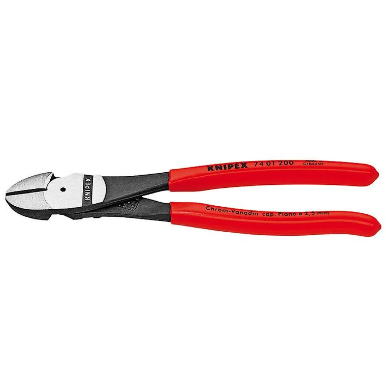 Kraftseitenschneider L.160mm pol. f.Pianodraht KNIPEX m.Ku.-Überzug