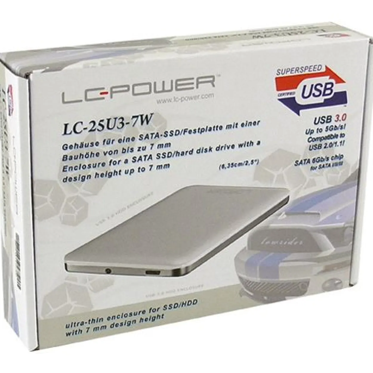 LC-Power LC-25U3-7B 2.5" (6,35cm) USB 3.0 weiss
