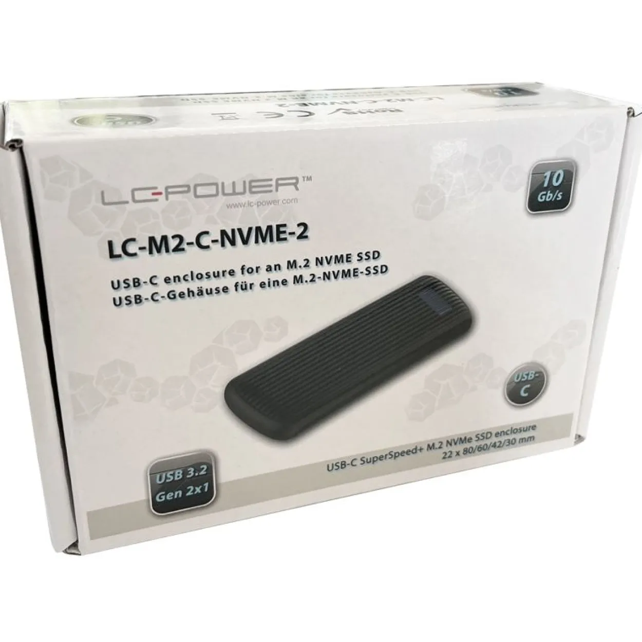 LC-Power USB3.2 LC-M2-C-NVME-2 f. M.2 SSD Laufwerks-Gehäuse