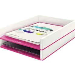 LEITZ Briefablage WOW Duo Colour perlweiß/pink