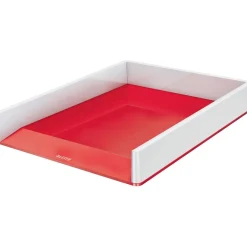LEITZ Briefablage WOW Duo Colour perlweiß/rot