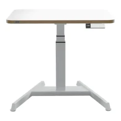 LEITZ Ergo elektrisch höhenverstellbarer Schreibtisch weiß rechteckig, A-Fuß-Gestell weiß 80,0 x 60,0 cm