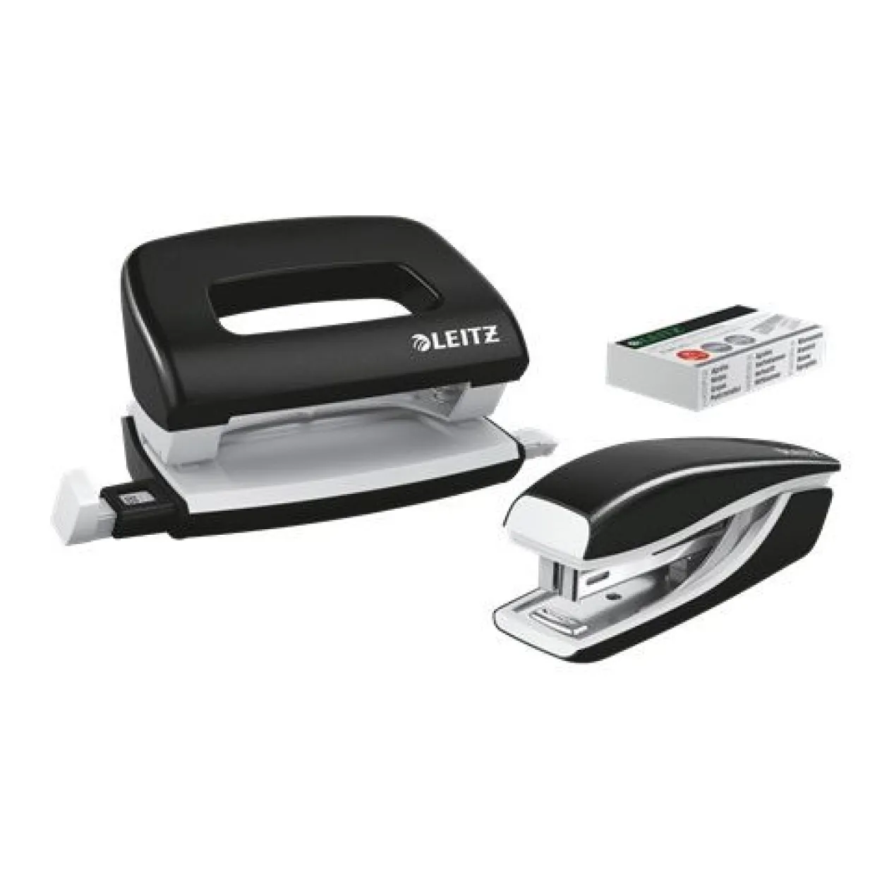 LEITZ Locher und Heftgeräte Set NeXXt WOW schwarz-metallic
