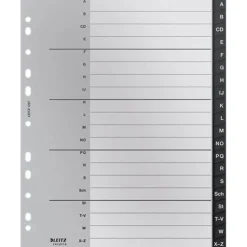 LEITZ Ordnerregister recycle 1207 Vollformat, Überbreite A-Z schwarz 20-teilig, 1 Satz