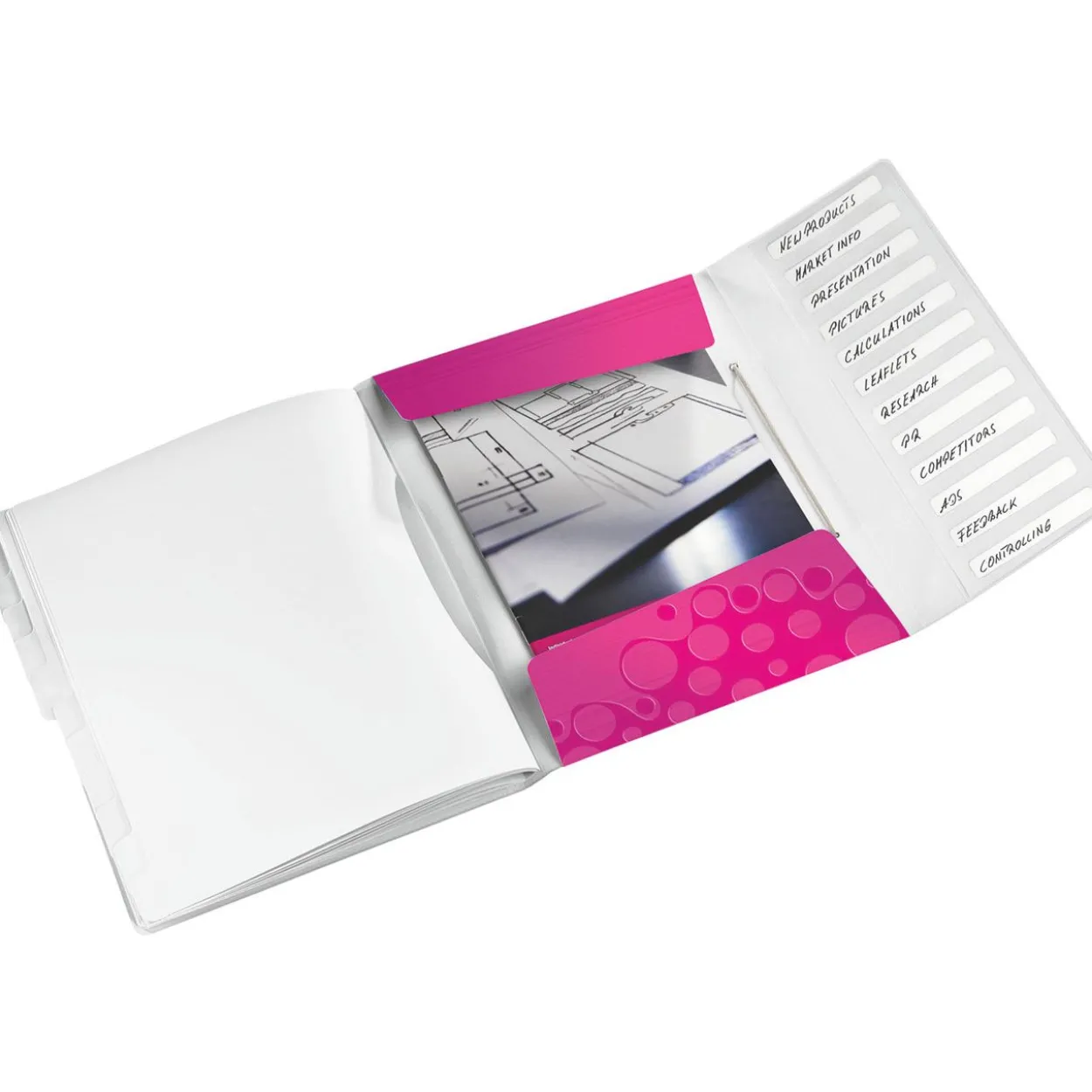 LEITZ Ordnungsmappe WOW 4634 12 Fächer pink