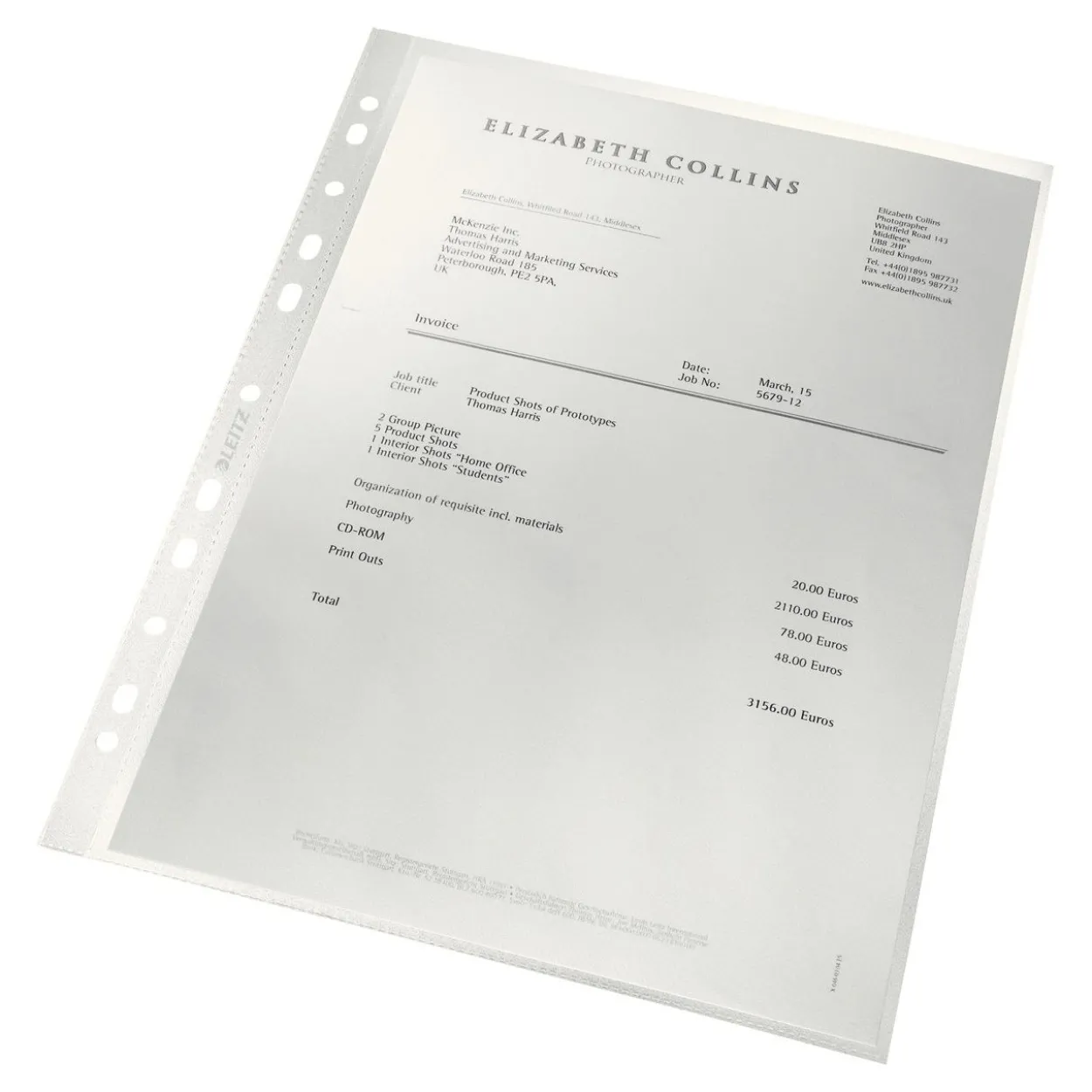 LEITZ 25 Prospekthüllen Recycle 4791 DIN A4 transparent genarbt 0,10 mm