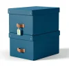 LEITZ Puro Aufbewahrungsboxen 17,0 l dunkelblau 27,0 x 37,0 x 20,0 cm, 2 St.