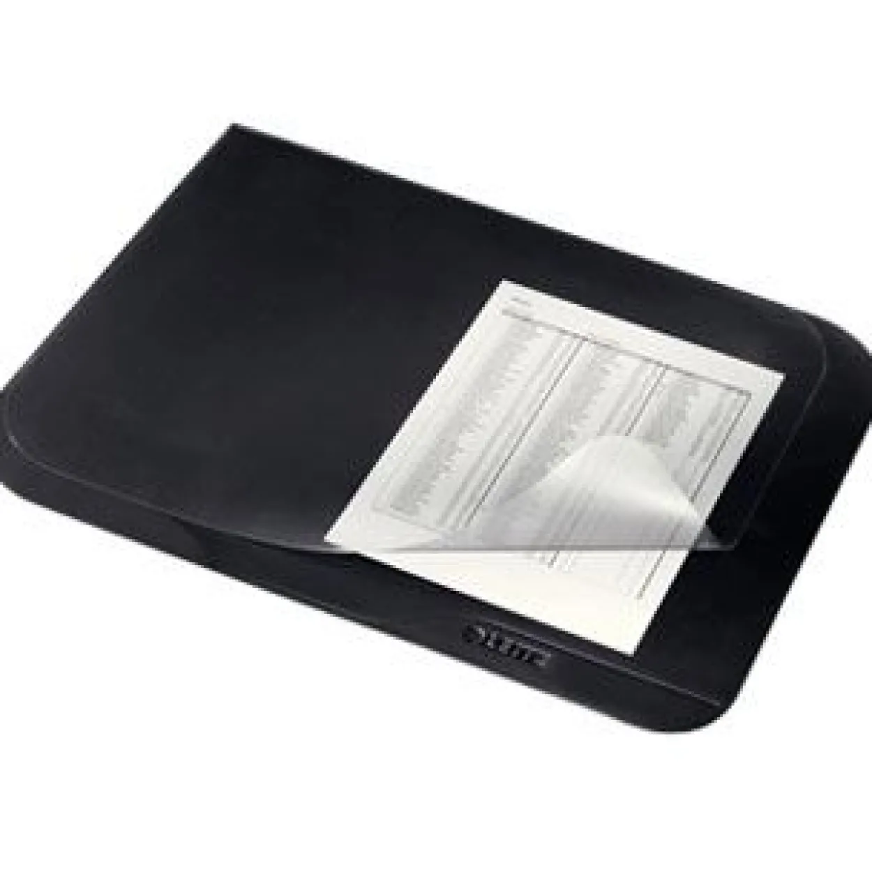 LEITZ Schreibunterlage Soft-Touch, 530 x 400 mm, schwarz transparente Abdeckung