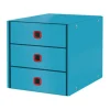 LEITZ Schubladenbox Click & Store Cosy blau 53680061, DIN A4 mit 3 Schubladen