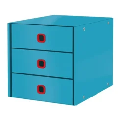 LEITZ Schubladenbox Click & Store Cosy blau 53680061, DIN A4 mit 3 Schubladen