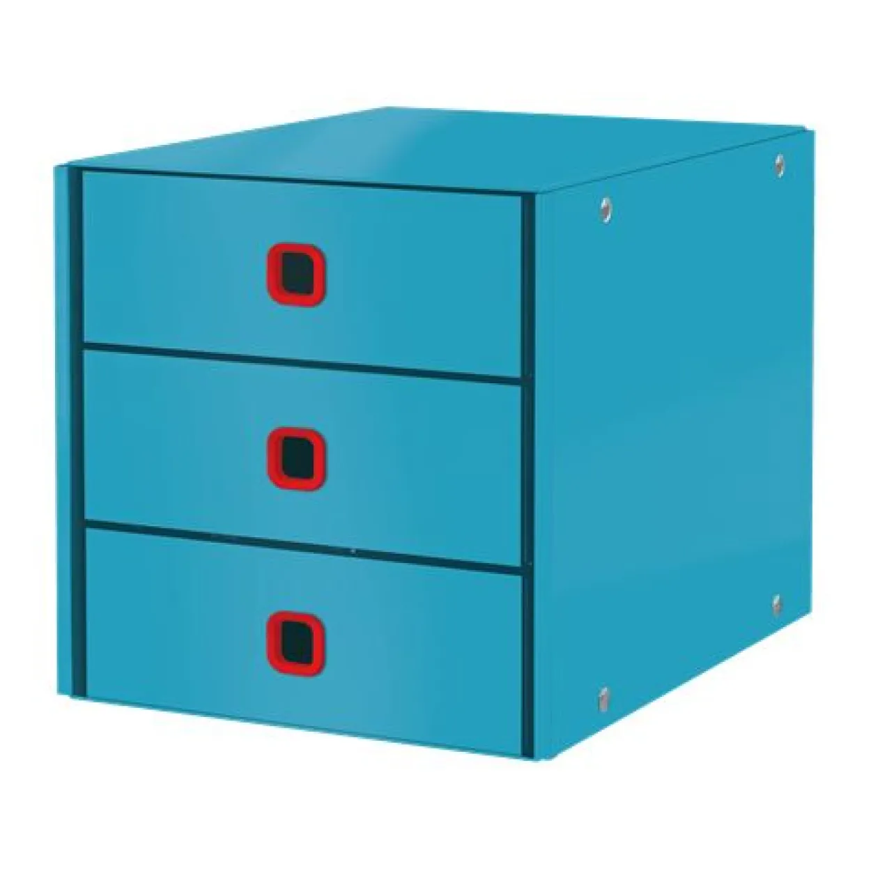 LEITZ Schubladenbox Click & Store Cosy blau 53680061, DIN A4 mit 3 Schubladen