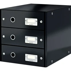 LEITZ Schubladenbox Click & Store schwarz 60480095, DIN A4 mit 3 Schubladen