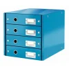 LEITZ Schubladenbox Click & Store blau 60490036, DIN A4 mit 4 Schubladen
