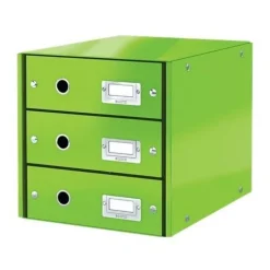 LEITZ Schubladenbox Click & Store grün 60480054, DIN A4 mit 3 Schubladen