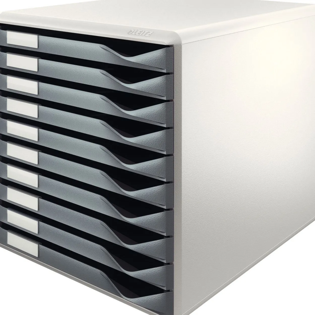 LEITZ Schubladenbox Formular-Set dunkelgrau 52810089, DIN A4 mit 10 Schubladen