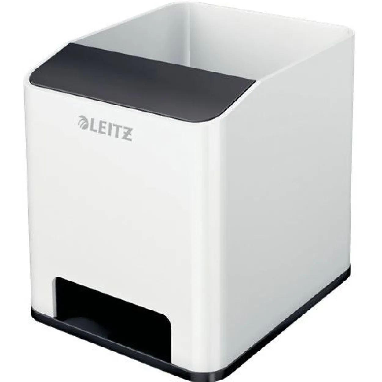 LEITZ Stiftehalter WOW Duo Colour perlweiß/schwarz Polystyrol 2 Fächer 9,0 x 10,1 x 10,0 cm