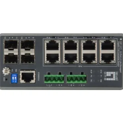 LevelOne Industrial Switch 12-Port L3 Lite Gigabit PoE 240W