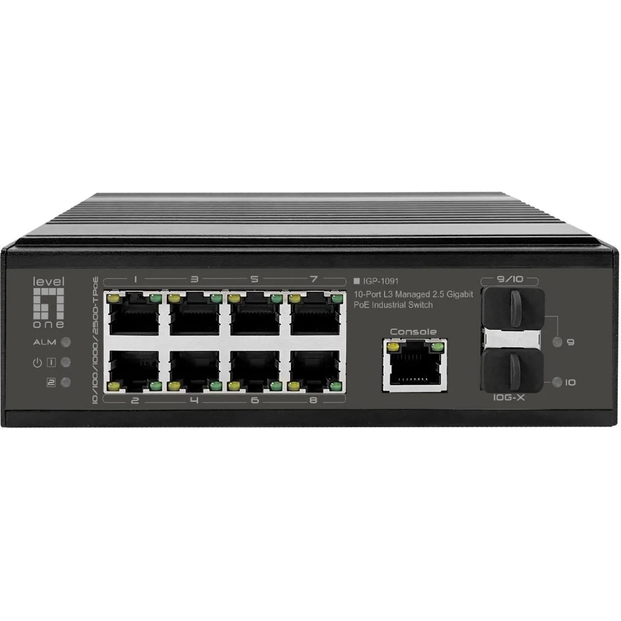 LevelOne Industr.PoE+Switch 8x2.5G PoE/2x1G/10G SFP+Uplinks