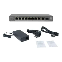 LevelOne PoE+Switch 8xGE PoE/1xGE/1xSFP 120W unmanag.Plastik
