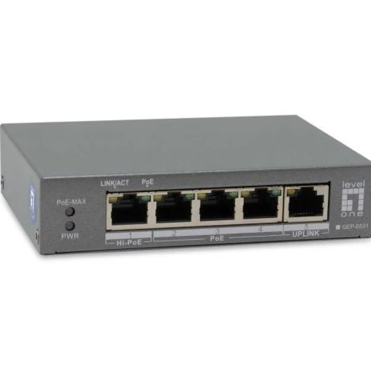 LevelOne PoE+Switch 3xGE PoE/1xHi-PoE 60W unmanaged Plastik