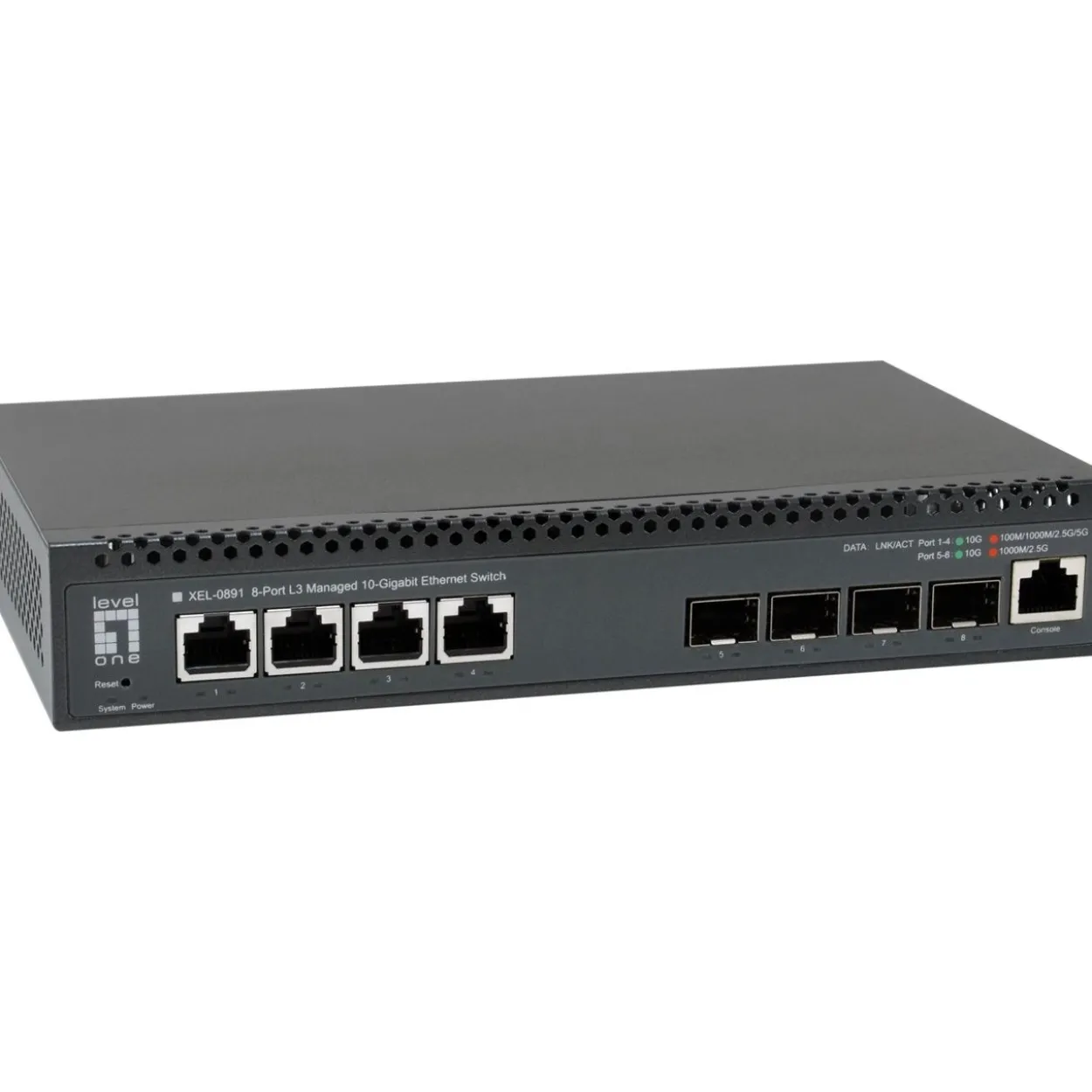 LevelOne Switch 4x10GE/4x10GSFP+ 19" Managed L3