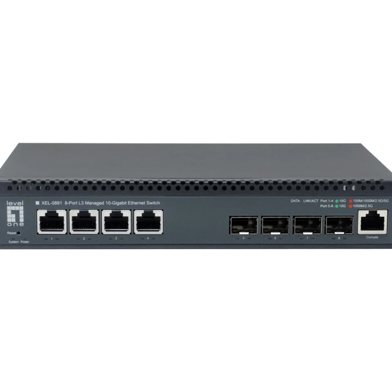 LevelOne Switch 4x10GE/4x10GSFP+ 19" Managed L3