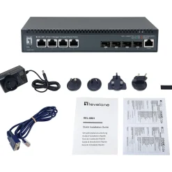 LevelOne Switch 4x10GE/4x10GSFP+ 19