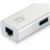 LevelOne USB-C 4-Port USB3.0(3x)+ Gbit(1x) LAN Port, silber