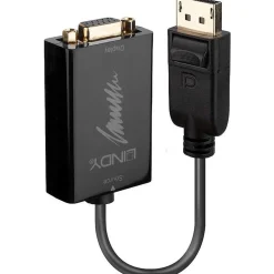 Lindy Displayport Adapter aktiv Displayport Stecker auf VGA 15pol Stecker Schwarz mit Arretierung / vergoldete Stecker