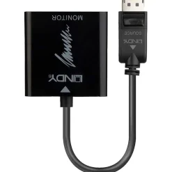 Lindy Displayport 1.2 Adapter Displayport Stecker auf HDMI Typ D Stecker Schwarz mit Arretierung