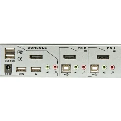 Lindy KVM Switch 2 Port Displayport 1.2 USB 2.0 Audio Switch Pro