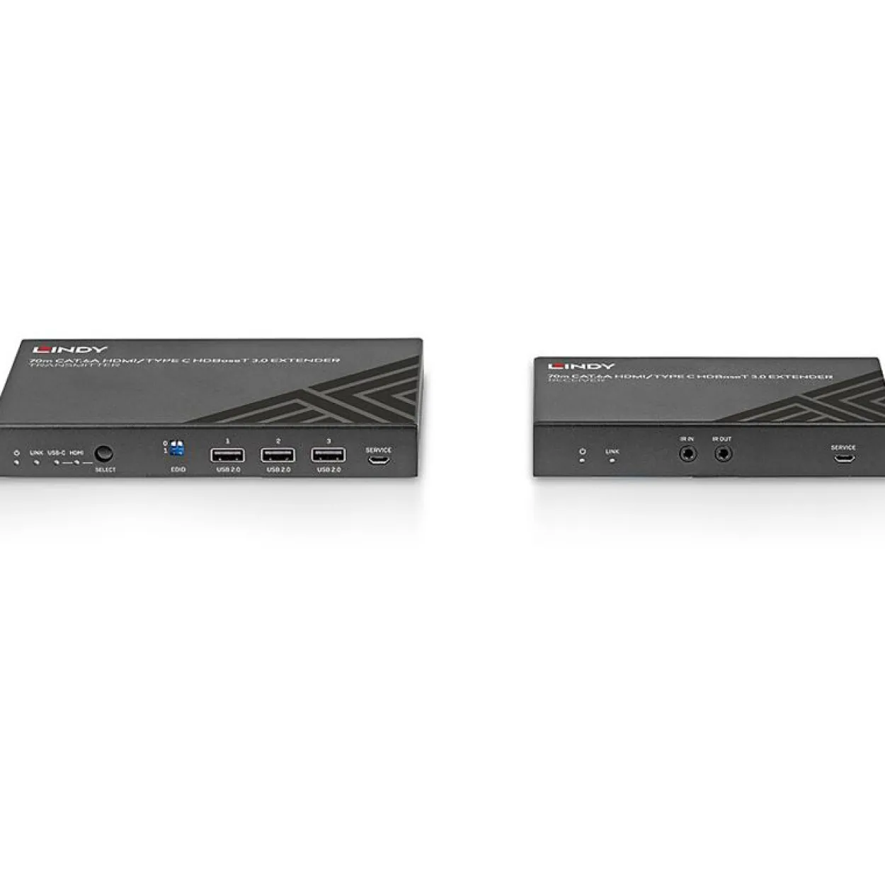 Lindy 70m Cat.6A TypeC & HDMI HDBaseT 3.0 KVM Extender