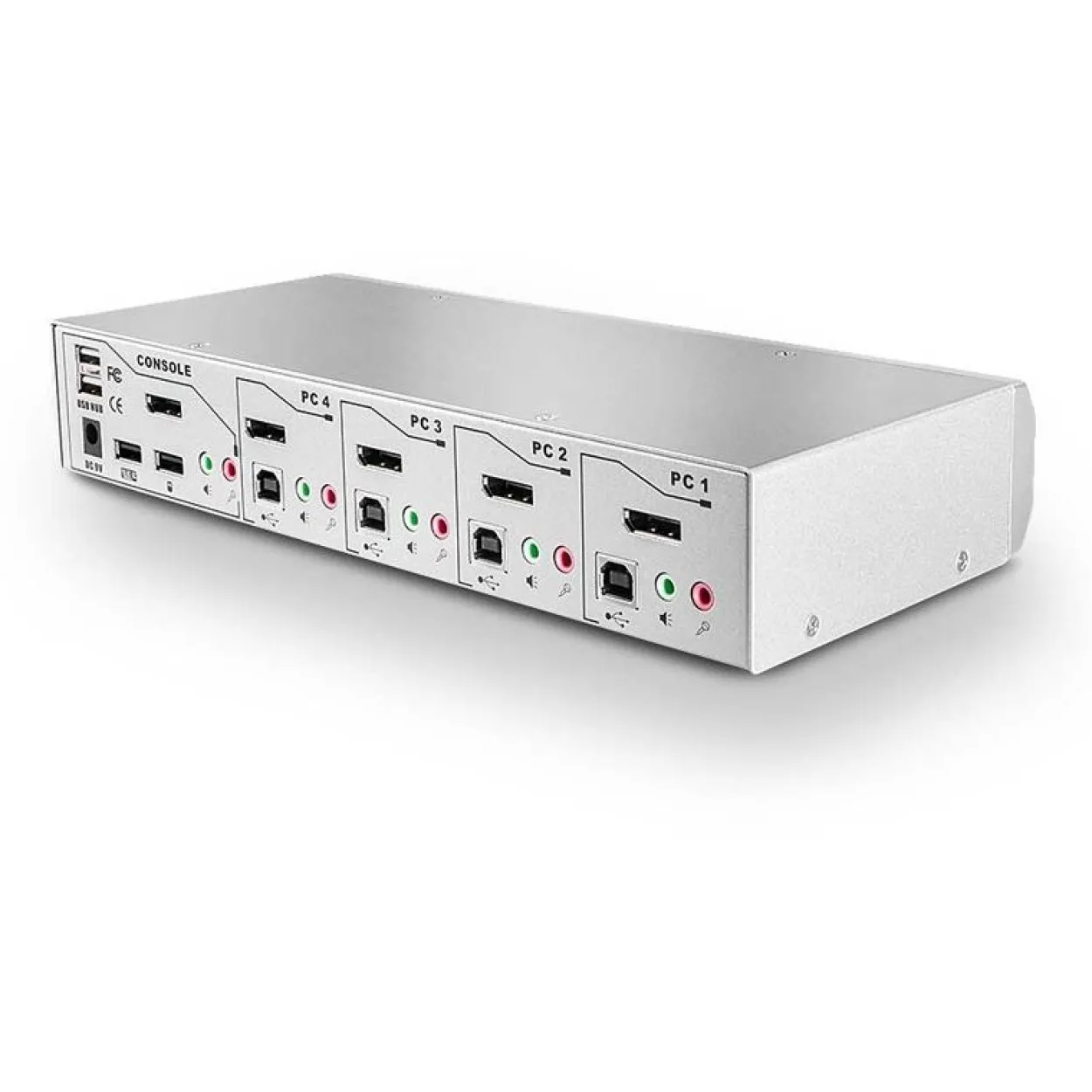Lindy 4 Port DisplayPort 1.2 KVM Switch Pro Audio USB 2.0