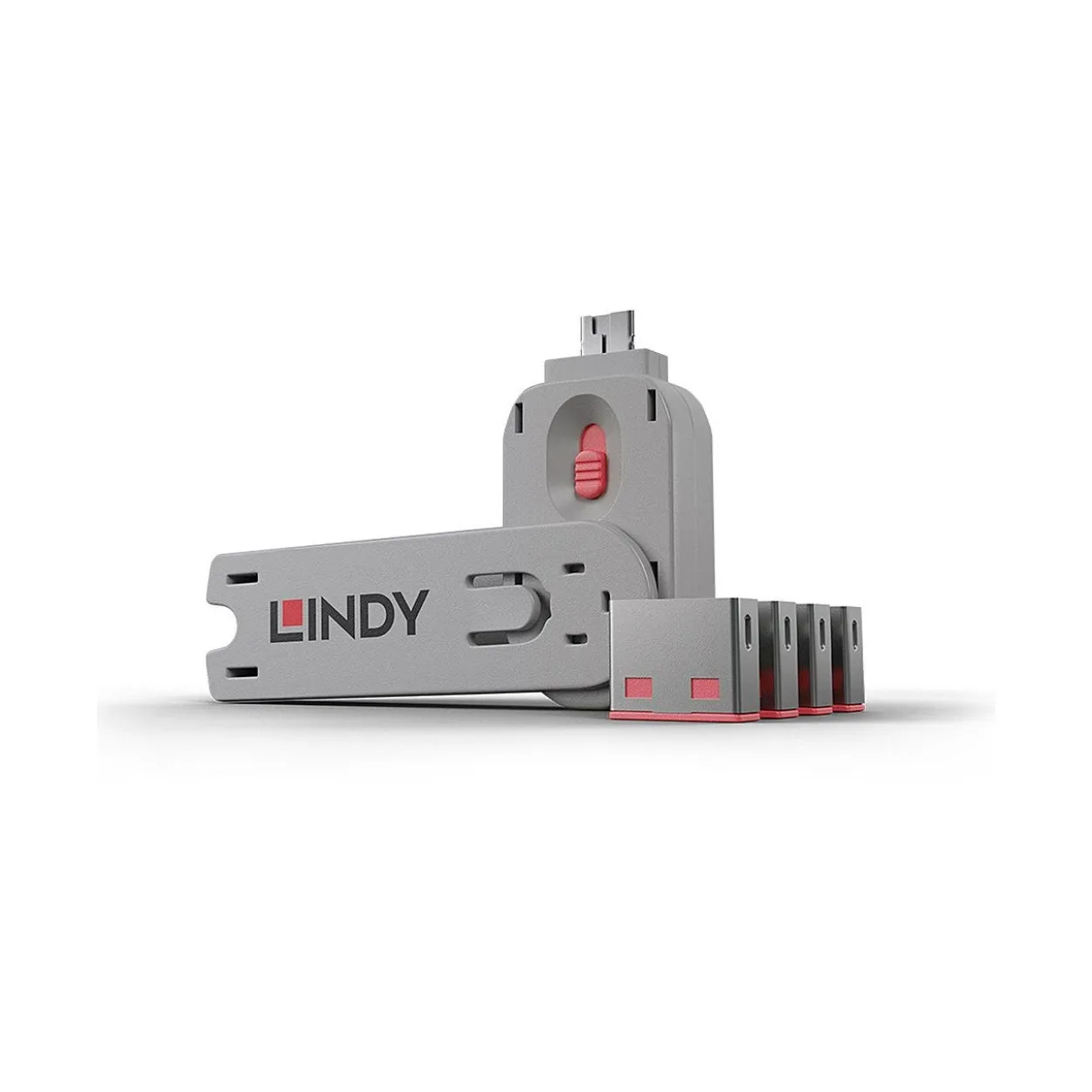 Lindy USB Port Schlösser 4xROT + key 4 Schlösser mit 1 Schlüssel