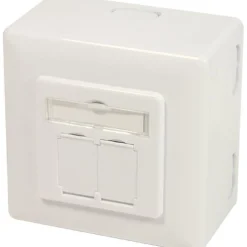 LogiLink CAT 6A Auf und Unterputzdose vollgeschirmt RAL 901
