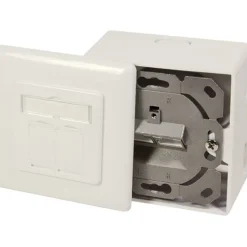 LogiLink CAT 6A Auf und Unterputzdose vollgeschirmt RAL 901