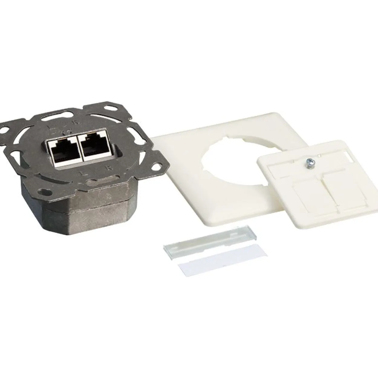 LogiLink CAT 6A Auf und Unterputzdose vollgeschirmt RAL 901