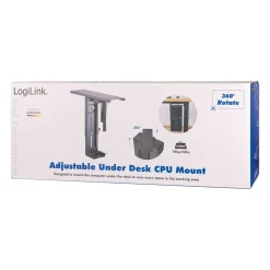 LogiLink CPU-Halter, aus Metall, dreh- & ausziehbar, schwarz