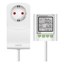 LogiLink Energiekosten-Messgerät m. CO2-Emissionsberechnung & Display-Verlängerungskabel