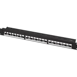 Logilink Keystone Patchpanel 19", 24 Module, leer, schw. 1HE