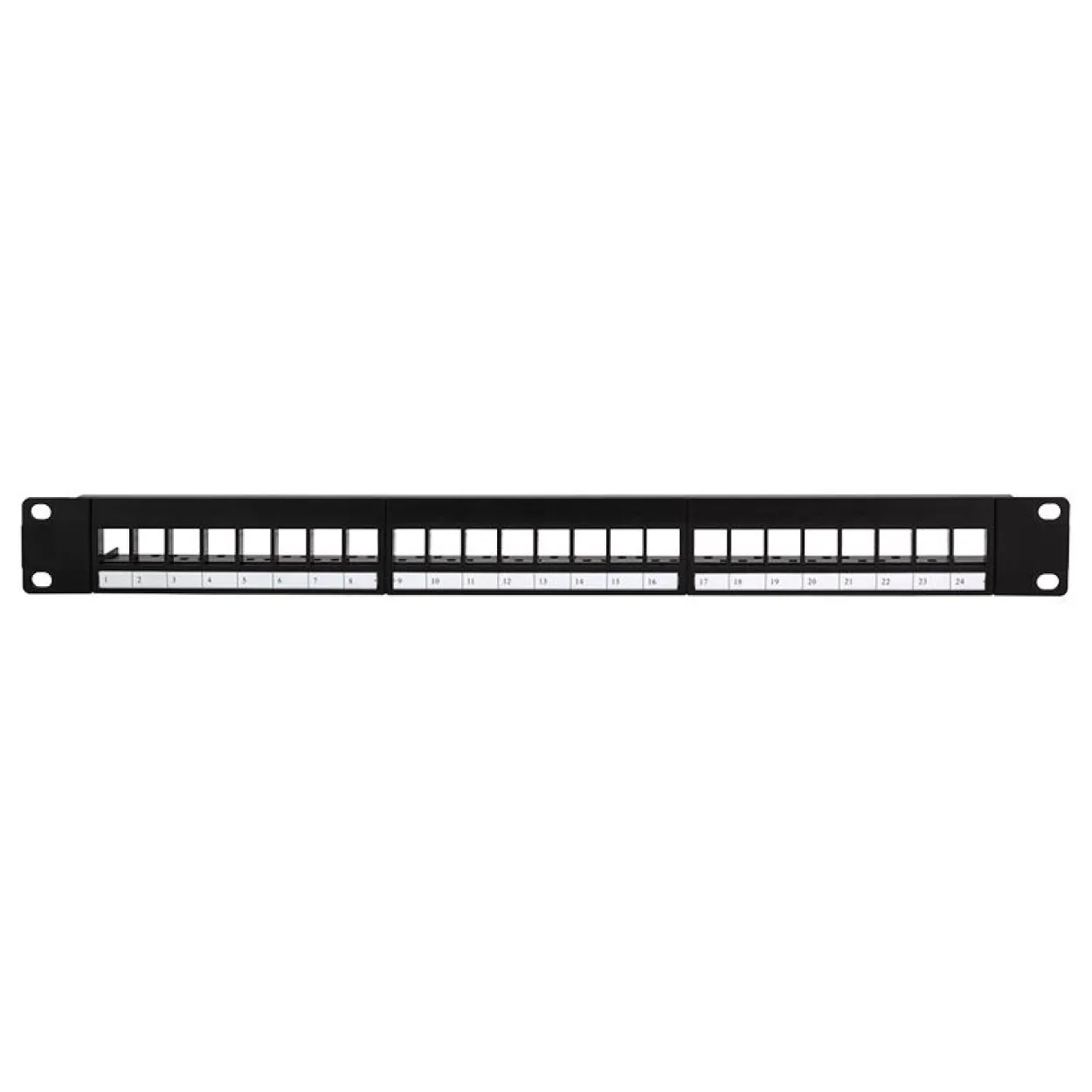 Logilink Keystone Patchpanel 19", 24 Module, leer, schw. 1HE