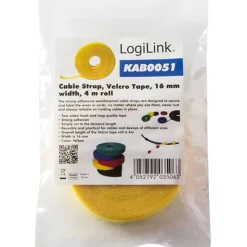 LogiLink Klettband, 16 mm x 4 m, gelb